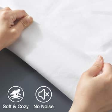 Sleezzz Vital waterproof molleton mattress protector fixed tension 120 x 200 cm, mattress protector made of 100% cotton in white