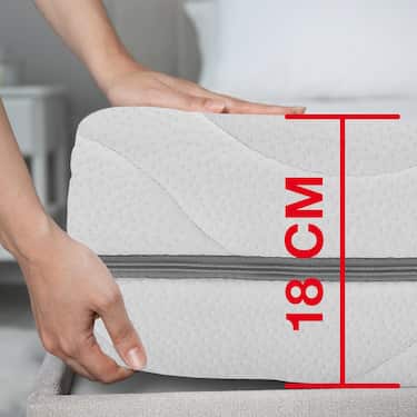 7 Zonen Viskoelastik-Matratze Sleezzz Smart 80 x 200 cm, Höhe 18 cm, Härtegrad H3 mit Air Memoryschaum + Sleezzz® Smart Kuscheldecke 150 x 200 cm