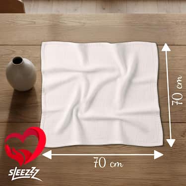 70 x 70 cm weiße Mullwindeln im 10er Pack aus 100% Baumwolle