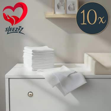 70 x 70 cm weiße Mullwindeln im 10er Pack aus 100% Baumwolle