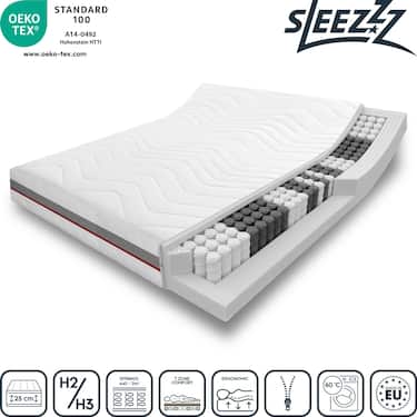Materasso a molle insacchettate ergonomico a 7 zone Sleezzz Premium 120 x 200 cm, altezza 23 cm, livello di rigidità H2/H3