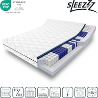 Materac sprężynowy kieszeniowy Sleezzz Superior 140 x 190 cm, wysokość 18 cm, twardość H3