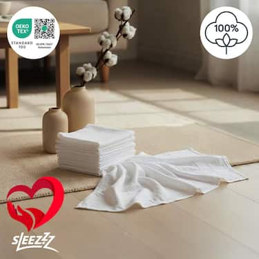 70 x 70 cm weiße Mullwindeln im 20er Pack aus 100% Baumwolle