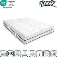 7 Zonen Viskoelastik-Matratze Sleezzz Smart 140 x 200 cm, Höhe 18 cm, Härtegrad H3 mit Air Memoryschaum + Sleezzz® Premium Gel-Kissen gratis