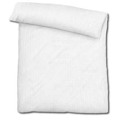 Dobbeltpakke Sleezzz® muslin-sengelinned hvid 155 x 220 cm + 80 x 80 cm