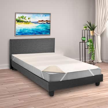 Sleezzz Basic Molton mattress protector 140 x 190 cm, mattress protector made of 100% cotton, natural colors, fixed tension