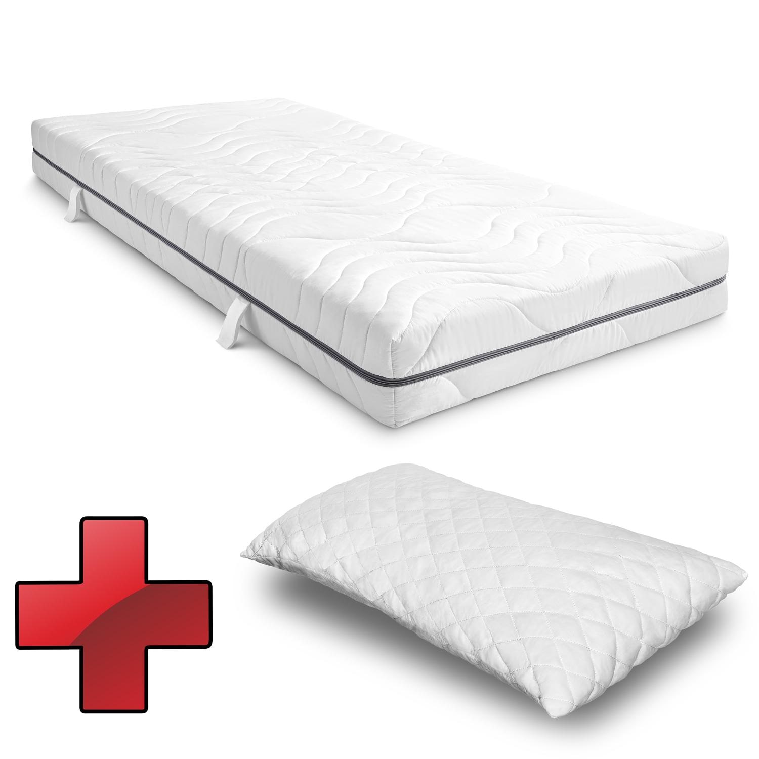 Materac Sleezzz® Smart 90x200 cm + poduszka żelowo-płatkowa CloudComfort Basic 40x80 cm Materac Sleezzz® Smart 90x200 cm + poduszka żelowo-płatkowa CloudComfort Basic 40x80 cm