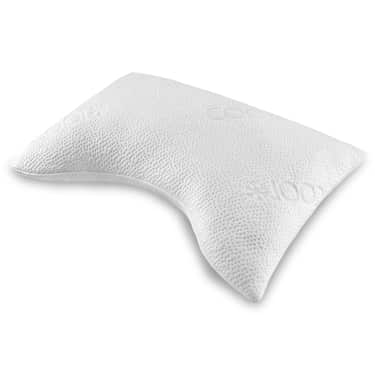 Matelas viscoélastique Sleezzz Premium 140 x 200 cm, hauteur 20 cm, niveau de fermeté H2/H3, avec poignées de transport + oreiller de soutien cervical Sleezzz® Cool en mousse gel, 40 x 60 x 16 cm