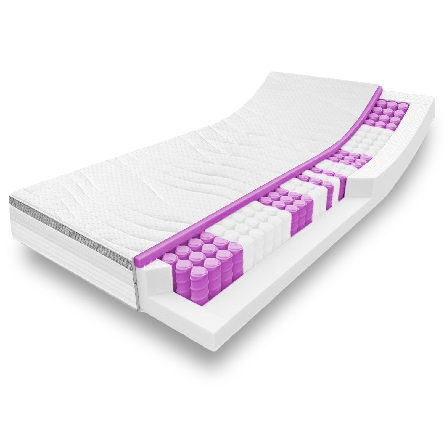 7 Zonen ergonomische Taschenfederkernmatratze Sleezzz Diamond T1000 180 x 200 cm, Höhe 23 cm, Härtegrad H2/H3, 1000 Federn/2m²