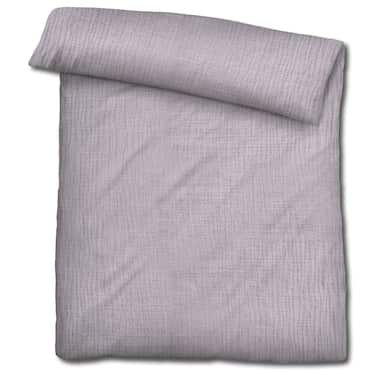 Doppelpack Sleezzz® Musselin Bettwäsche lila 135 x 200 cm + 80 x 80 cm