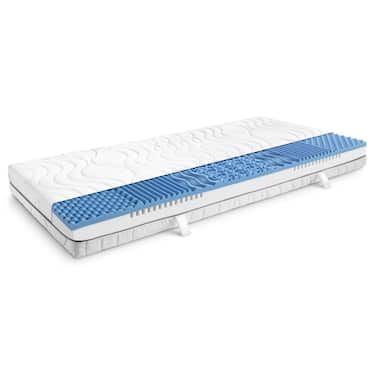 7 Zonen Viskoelastik-Matratze Sleezzz Smart 80 x 200 cm, Höhe 18 cm, Härtegrad H3 mit Air Memoryschaum + Sleezzz® Smart Kuscheldecke 150 x 200 cm