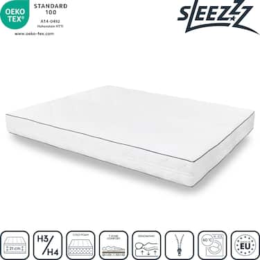 7-zone Sleezzz Superior mattress 120 x 200 cm, height 21 cm, firmness level H3/H4