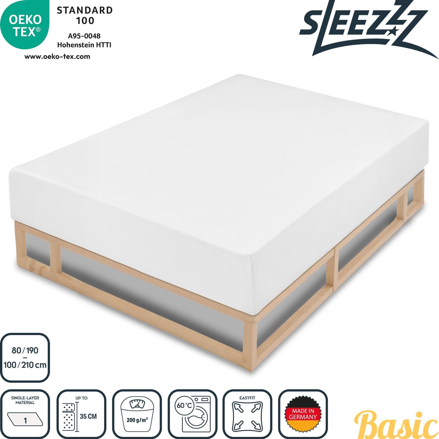 Doppelpack Sleezzz® Basic Stretch-Molton Spannbettlaken 80 x 190