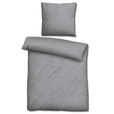 Doppelpack Sleezzz® Musselin Bettwäsche grau 155 x 220 cm + 80 x 80 cm