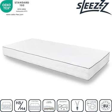 7-zone Sleezzz Superior mattress 90 x 200 cm, height 21 cm, firmness level H3/H4