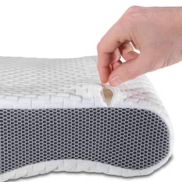 4 x Sleezzz Premium Viskoelastik Nackenstützkissen 50 x 32 x 11 cm mit hautsympathischem Doppeltuch-Bezug