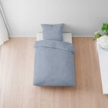 Sleezzz® musselin sengetøy blå 135 x 200 cm + 80 x 80 cm