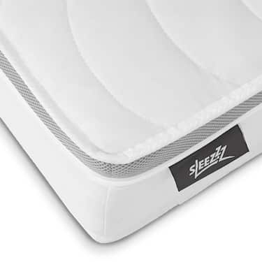 7 zónás ergonómikus zsebrugós matrac Sleezzz Diamond T1000 180 x 200 cm, magasság 23 cm, keménységi fokozat H2/H3, 1000 rugó/2 m² + 2 x CloudComfort Basic mikroszálas ágyneműkészlet 135 x 200 cm + 80 x 80 cm