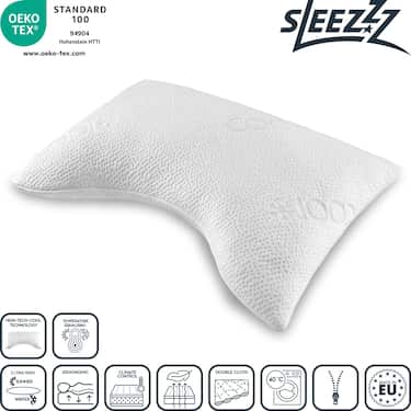 2 x Sleezzz® Cool gel foam contour neck support pillow 40 x 60 x 16 cm