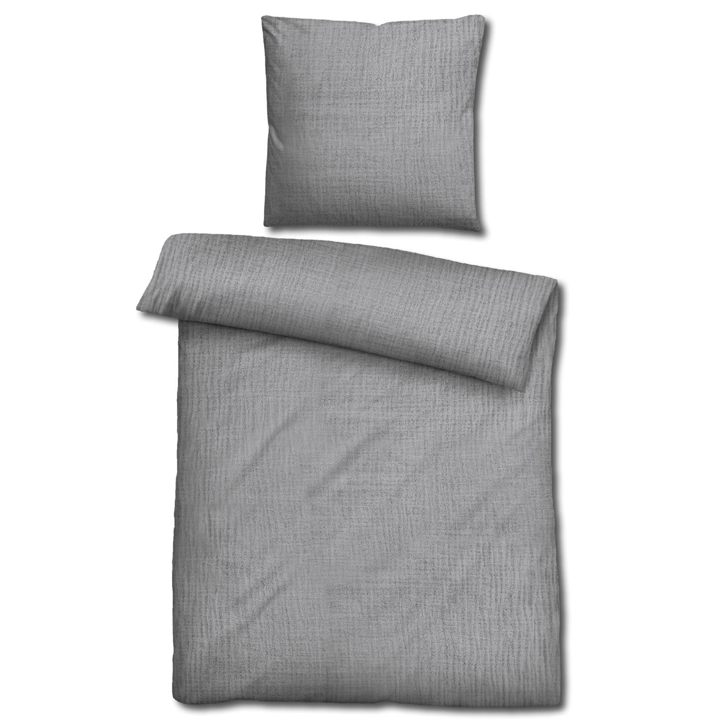 Sleezzz® Musselin Bettwäsche grau 155 x 220 cm + 80 x 80 cm