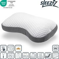 2 x Sleezzz Premium Viskoelastik Kontur Kissen Schmetterling 36 x 60 cm mit hautsympathischem Doppeltuch-Bezug