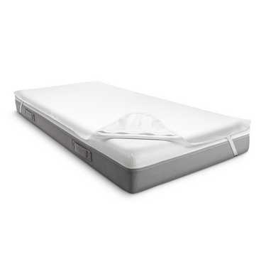 Sleezzz Vital waterproof molleton mattress protector fixed tension 160 x 200 cm, mattress protector made of 100% cotton in white