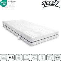 7-strefowy materac wiskoelastyczny Sleezzz Smart 90 x 200 cm, wysokość 18 cm, poziom twardości H3 z pianką z pamięcią powietrza + poduszka żelowa CloudComfort Basic 40x80 cm