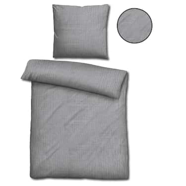 Doppelpack Sleezzz® Musselin Bettwäsche grau 155 x 220 cm + 80 x 80 cm