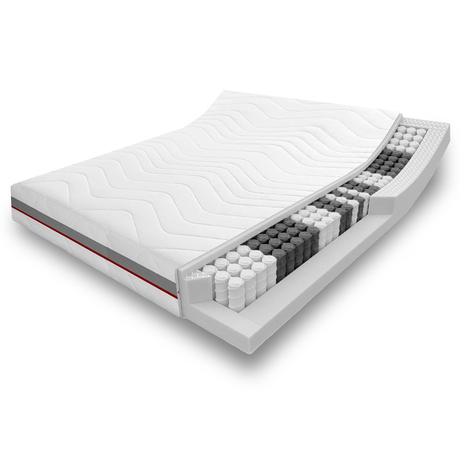 7 zonų ortopedinis kišeninių spyruoklių branduolio čiužinys "Sleezzz Premium" 180 x 200 cm, aukštis 23 cm, kietumo lygis H2/H3 7 zonų ortopedinis kišeninių spyruoklių branduolio čiužinys "Sleezzz Premium" 180 x 200 cm, aukštis 23 cm, kietumo lygis H2/H3