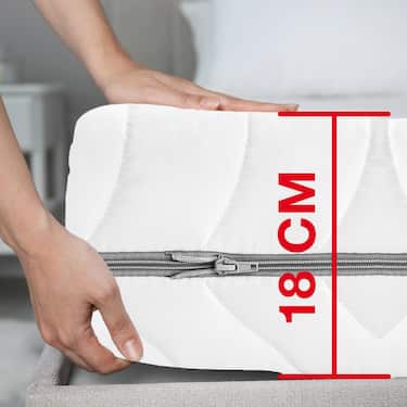 7-zone viscoelastic mattress Sleezzz Smart 120 x 200 cm, height 18 cm, firmness level H3 with air memory foam