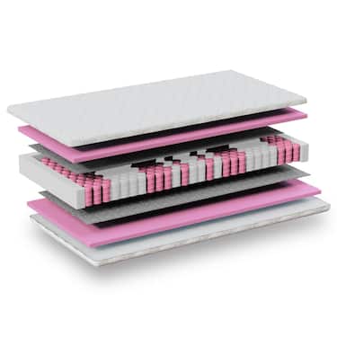 7 zónás ergonómikus zsebrugós matrac Sleezzz Diamond T1000 180 x 200 cm, magasság 23 cm, keménységi fokozat H2/H3, 1000 rugó/2 m² + 2 x CloudComfort Basic mikroszálas ágyneműkészlet 135 x 200 cm + 80 x 80 cm